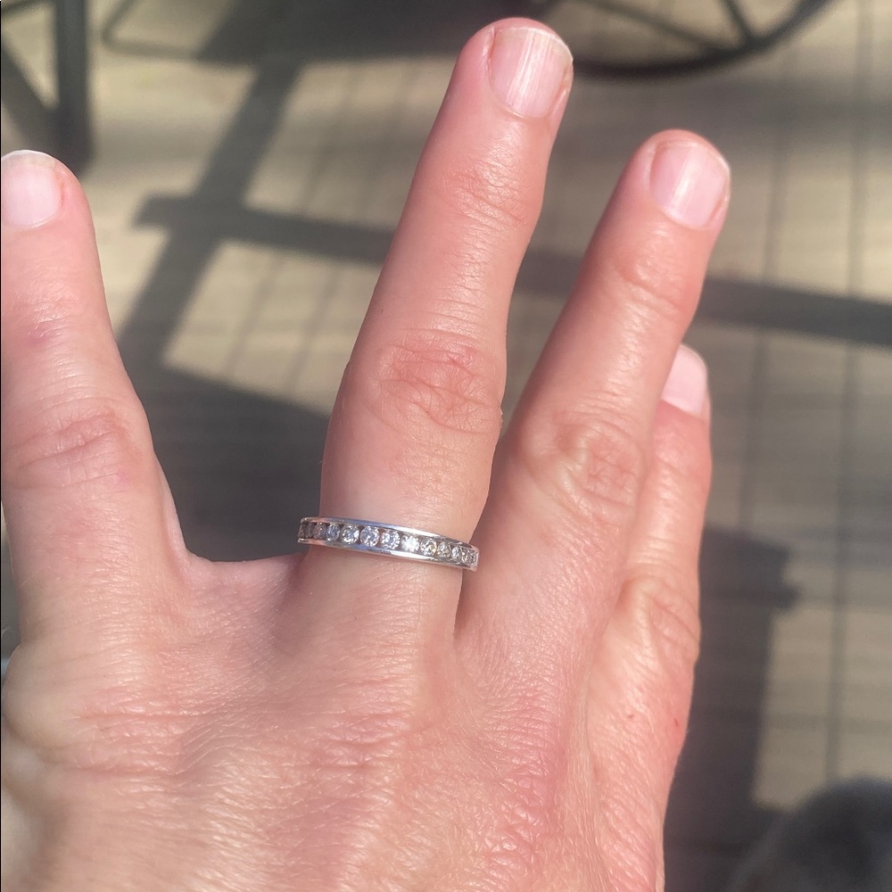 Forever Bride 10 KT white gold 1/2 CTTW diamond Channel Set diamond Ring ๐ - Picture 2 of 13